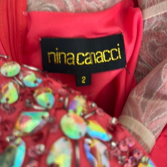 Nina Canacci Dress Home Coming Formal Strapless Sequin and Split Fuchsia Size 2 - Picture 4 of 14